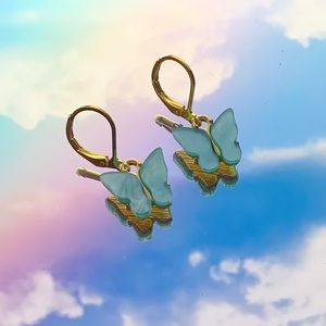 Handmade Gold Butterfly Earrings